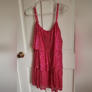 Hot pink sequin party dress